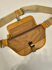 BELT BAG 18 IN SEPIA BROWN RE-NYLON AND CALFSKIN TRIM