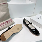 BALLET FLAT IN BLACK CALFSKIN