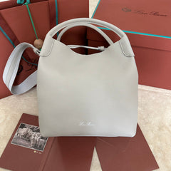 MEDIUM 36 BAG IN PALE GRAY CALFSKIN WITH SILVER HARDWARE