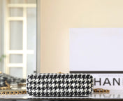 CHANEL 25S KELLY BAG 19 CM IN BLACK MIX WHITE TWEED WITH GOLD HARDWARE