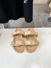 LV WOMEN SUNSET DAD SANDAL IN BEIGE MONOGRAM FABRIC MULE
