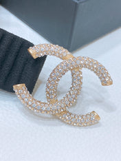 CC ELASTIC BELT 30MM IN BLACK WOOL FABRIC GOLD HARDWARE WITH RHINSTONES