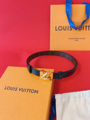 LV GO-14 20MM BELT IN BLACK CALFSKIN GOLD HARDWARE