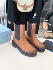 ANKLE BOOTS IN CINNAMON BROWN CALFSKIN