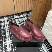 CC MOCCASINS IN BURGUNDY RED CALFSKIN