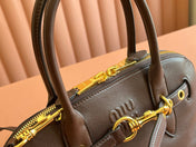 AVENTURE NAPPA BAG 33 IN CEDAR BROWN LAMBSKIN GOLD HARDWARE