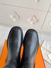 JAIME ANKLE BOOT IN BLACK CALFSKIN