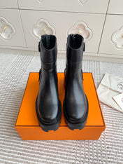 JAIME ANKLE BOOT IN BLACK CALFSKIN