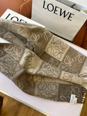 SCARF 180 CM IN WHITE MIX BEIGE WOOL AND CASHMERE 410095