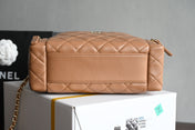 CHANEL 25S VANITY CASE 23 CM IN LIGHT BROWN LAMBSKIN