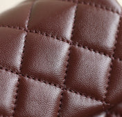 CHANEL 25S FLAP BAG 20 CM IN DARK BROWN LAMBSKIN WITH GOLD HARDWARE