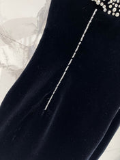 YSL 25S VELVET RHINESTONE DRESS STYLE 179