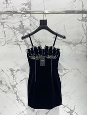 YSL 25S VELVET RHINESTONE DRESS STYLE 179