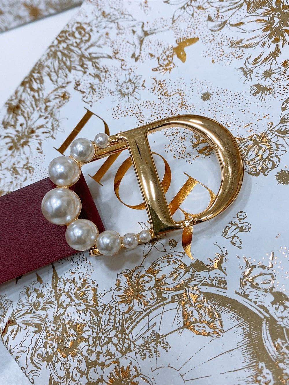 DIOR 25S BELT 30 MM IN RED CALFSKIN 586579