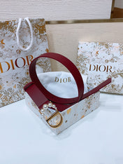 DIOR 25S BELT 30 MM IN RED CALFSKIN 586579