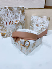 DIOR 25S BELT 30 MM IN DUSTY PINK CALFSKIN 586581