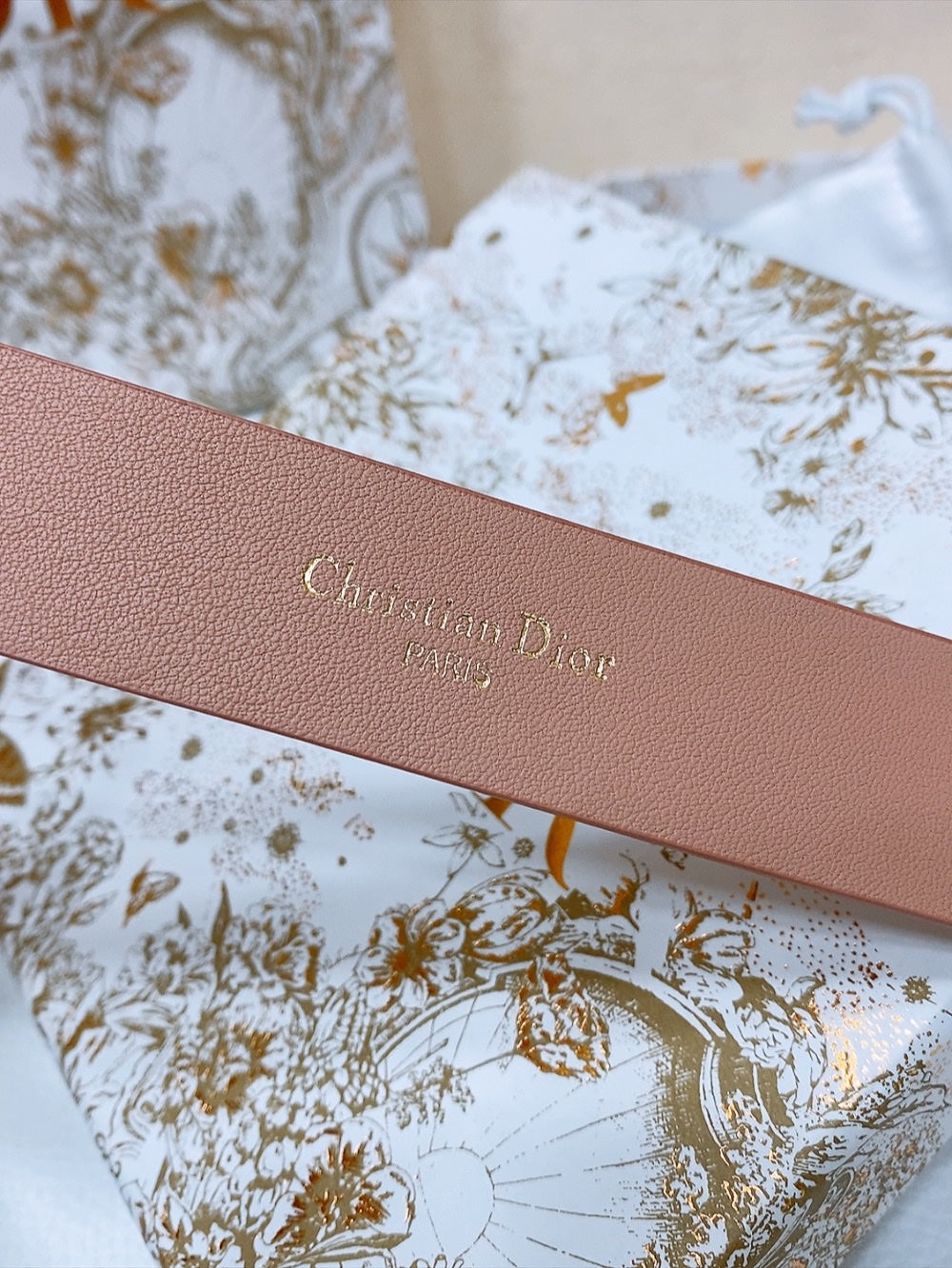 DIOR 25S BELT 30 MM IN DUSTY PINK CALFSKIN 586581