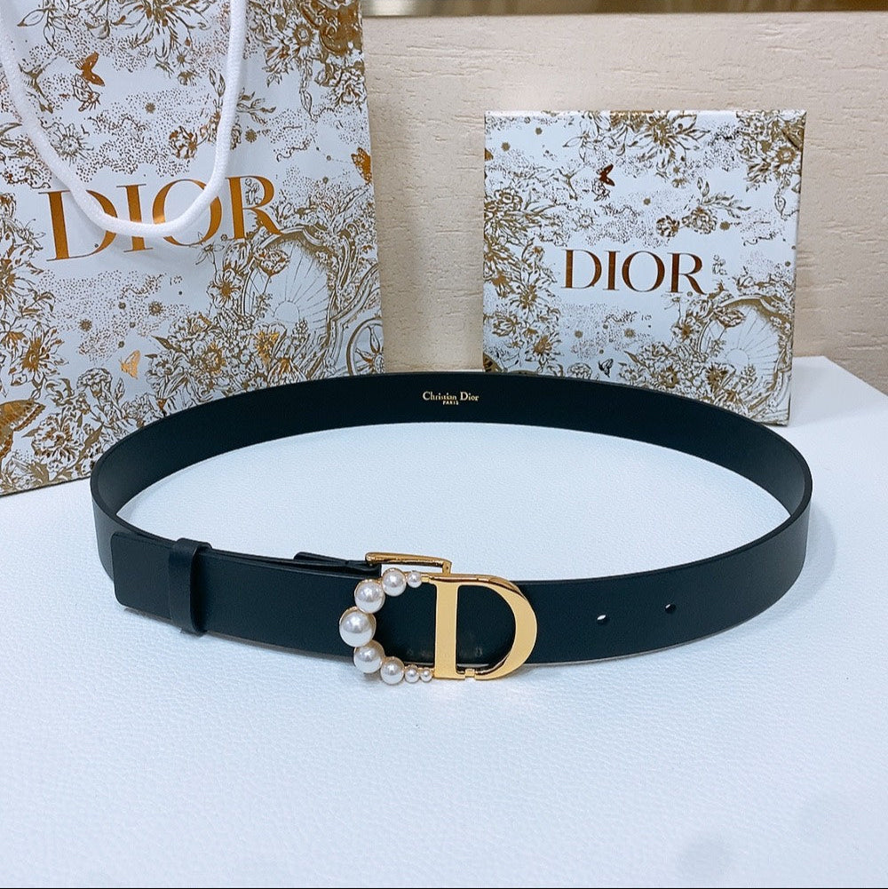 DIOR 25S BELT 30 MM IN BLACK CALFSKIN 586583