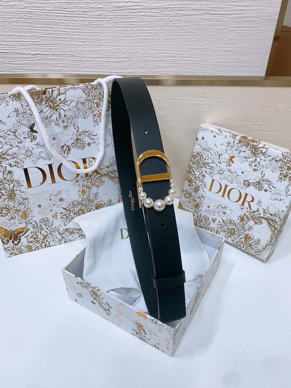 DIOR 25S BELT 30 MM IN BLACK CALFSKIN 586583