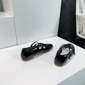LES BALLERINES CELINE BABIES IN BLACK PATENT CALFSKIN