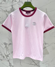 Gucci Embroidered Short Sleeves T-shirt Pink Cotton