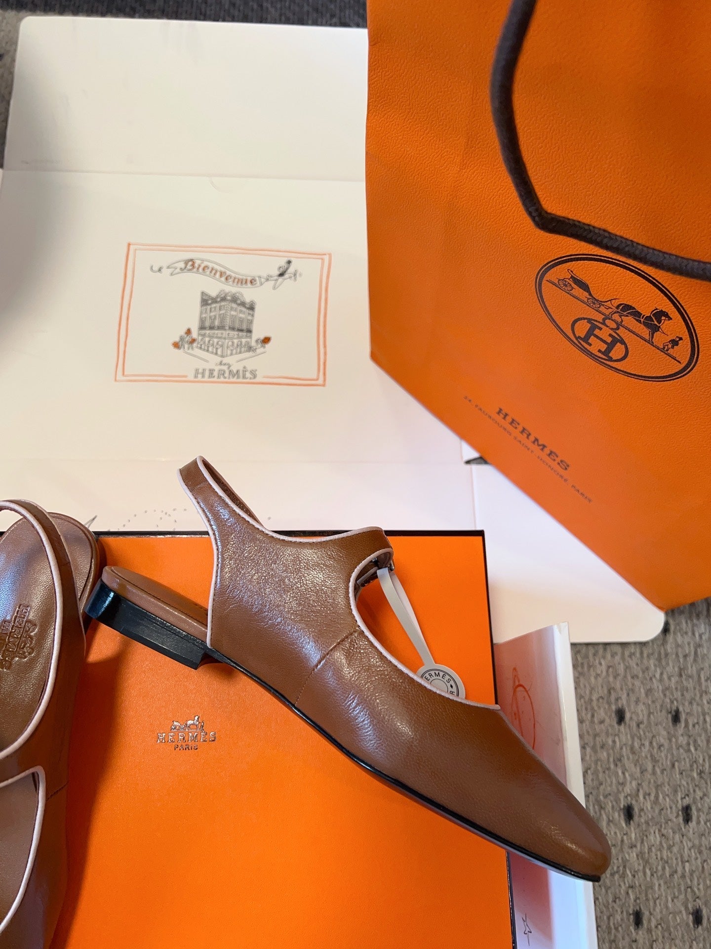 KLEO SLINGBACK IN BRONZE BROWN CALFSKIN