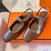 KLEO SLINGBACK IN BRONZE BROWN CALFSKIN