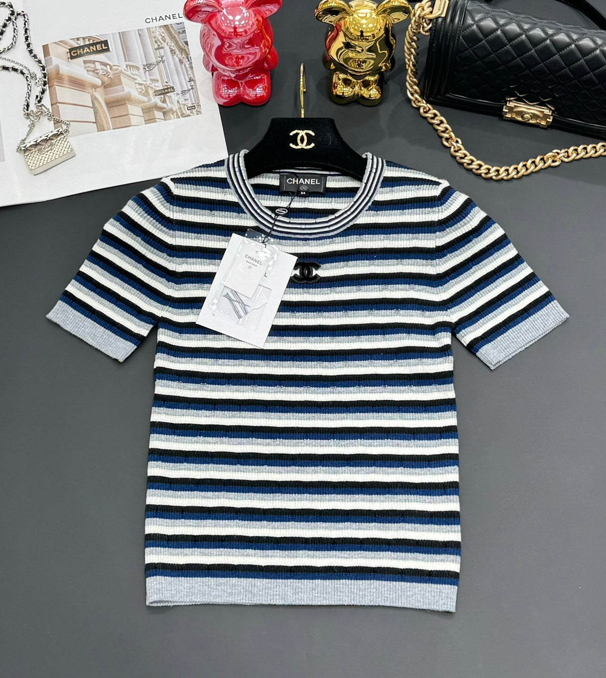 Chanel 25 T- Shirt Multicolor Wool with Tencel 229625