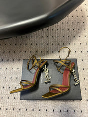 YSL HIGH HEEL SANDALS IN GOLD CALFSKIN