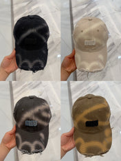 MM BASEBALL CAP IN BROWN DISTRESSED FABRIC STYLE 1