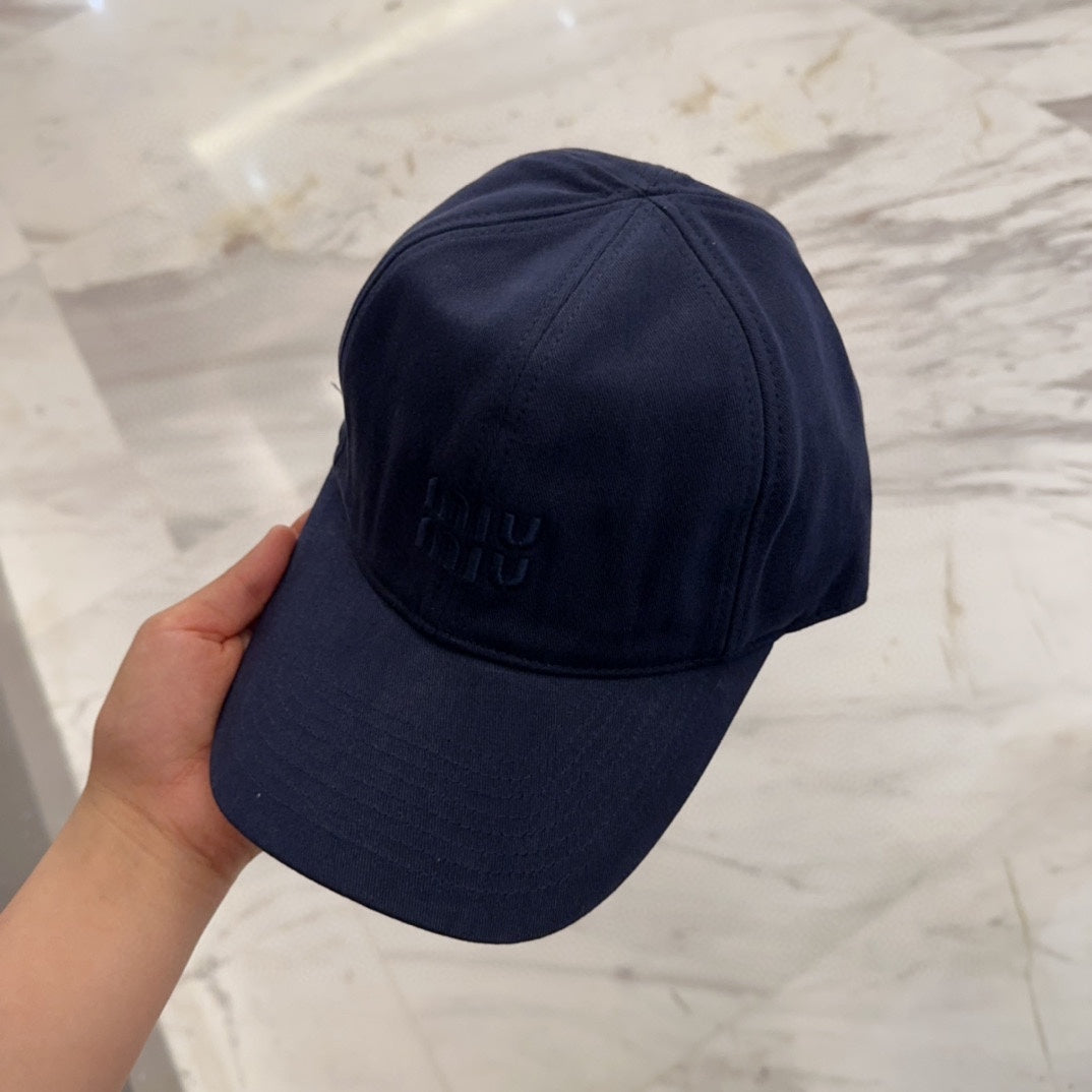 MM BASEBALL CAP IN NAVY BLUE FABRIC EMBROIDERED LOGO STYLE 1