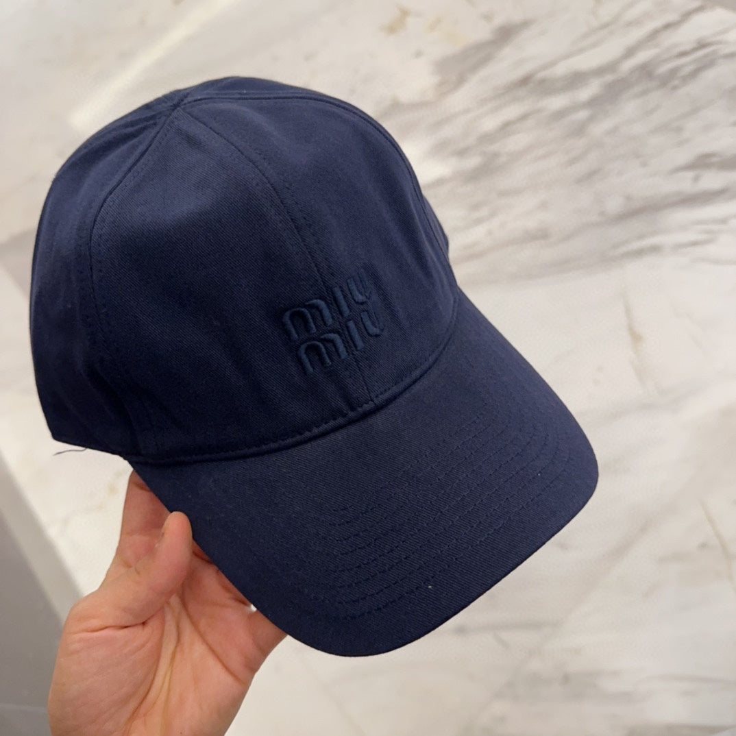 MM BASEBALL CAP IN NAVY BLUE FABRIC EMBROIDERED LOGO STYLE 1