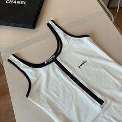 CC BIKINI SWIMSUIT SET IN WHITE AND BLACK TRIM 625974