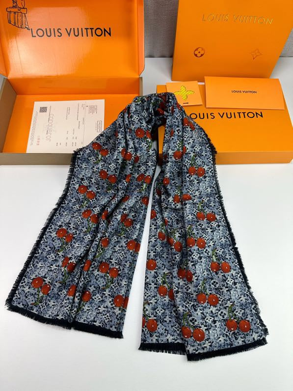 LV SCARF 140 CM IN SILK-CASHMERE BLEND 709636