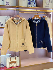 BURBERRY 25S REVERSIBLE PLAID KNIT HOODIE 0004