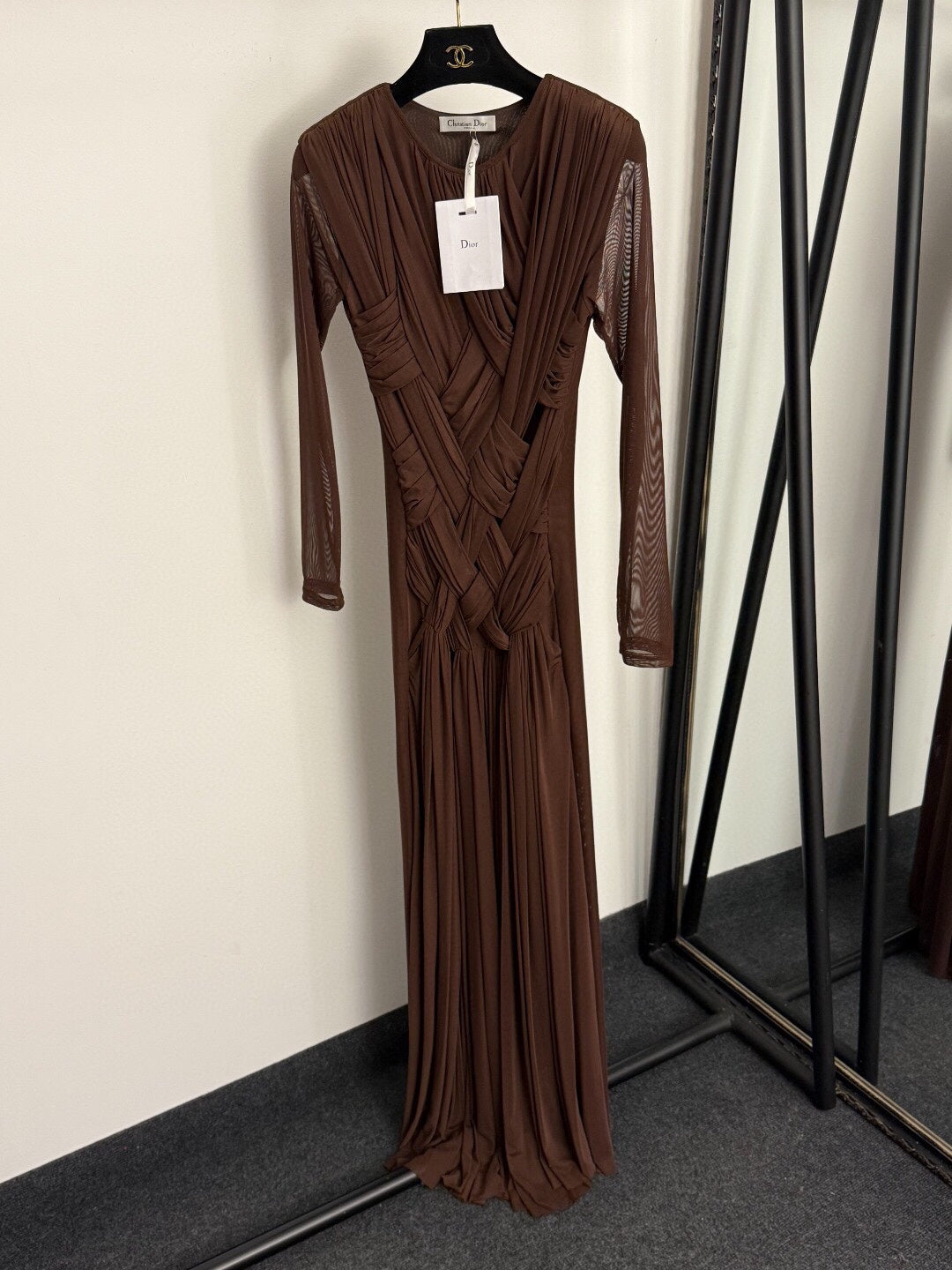 DIOR 25S LONG-SLEEVE MESH DRESS 821