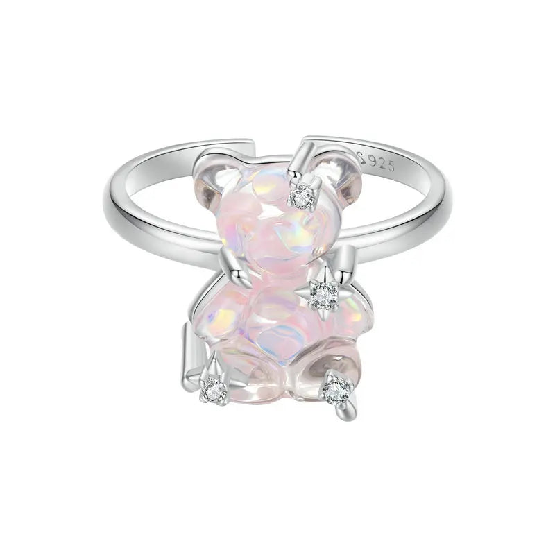 BAMOER 925 Silver Butterfly Ring for Girls, Dainty Cute Butterfly Jewelry Gifts for Women On Birthday Christmas for Girlfriend