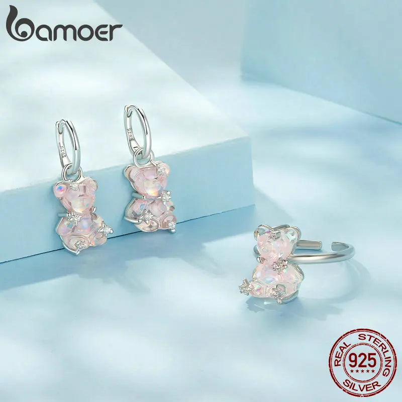 BAMOER 925 Silver Butterfly Ring for Girls, Dainty Cute Butterfly Jewelry Gifts for Women On Birthday Christmas for Girlfriend