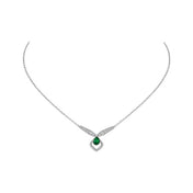 JOSEPHINE MALACHITE SILVER DIAMOND NECKLACE
