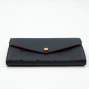LV SARAH WALLET MONOGRAM EMPREINTE LEATHER 19CM DARK BLUE RED