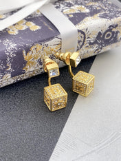 D-STAR GOLD DIAMOND EARRINGS