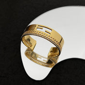 F BRACELET GOLD DIAMOND CUFF