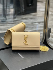 KATE SMALL TASSEL BAG IN SATIN BEIGE