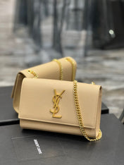 KATE SMALL TASSEL BAG IN SATIN BEIGE