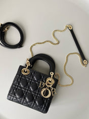 MINI MY LADY 17 BLACK CALFSKIN GOLD HARDWARE