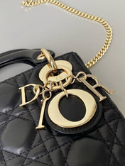 MINI MY LADY 17 BLACK CALFSKIN GOLD HARDWARE