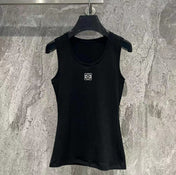 Anagram Tank Top Black Cotton