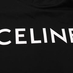 Celin Loose Hoodie Black Fleece White Logo
