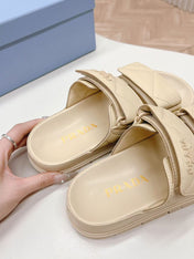 Padded Leather MULES Sandals Lambskin Beige