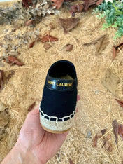 SL EMBROIDERED ESPADRILLES IN CANVAS BLACK